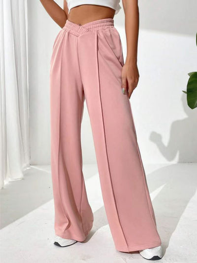 Elastic Waist Wide Leg Pants for Comfortable Chic Style