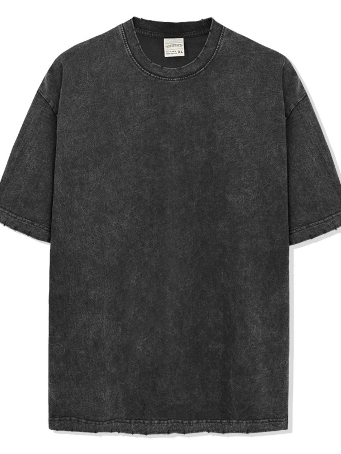 Men's Full Size Round Neck Washed T-Shirt Plus Size Comfort