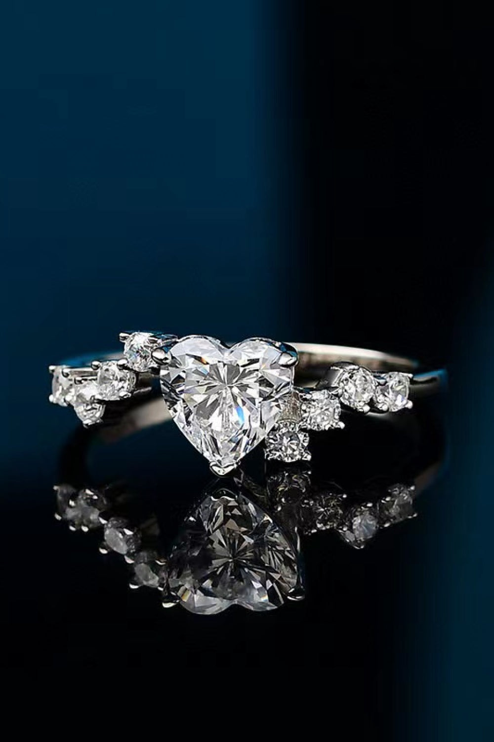 1 Carat Moissanite Heart 925 Sterling Silver Ring Gift