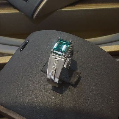 3 Carat 925 Sterling Silver Moissanite Rectangle Ring