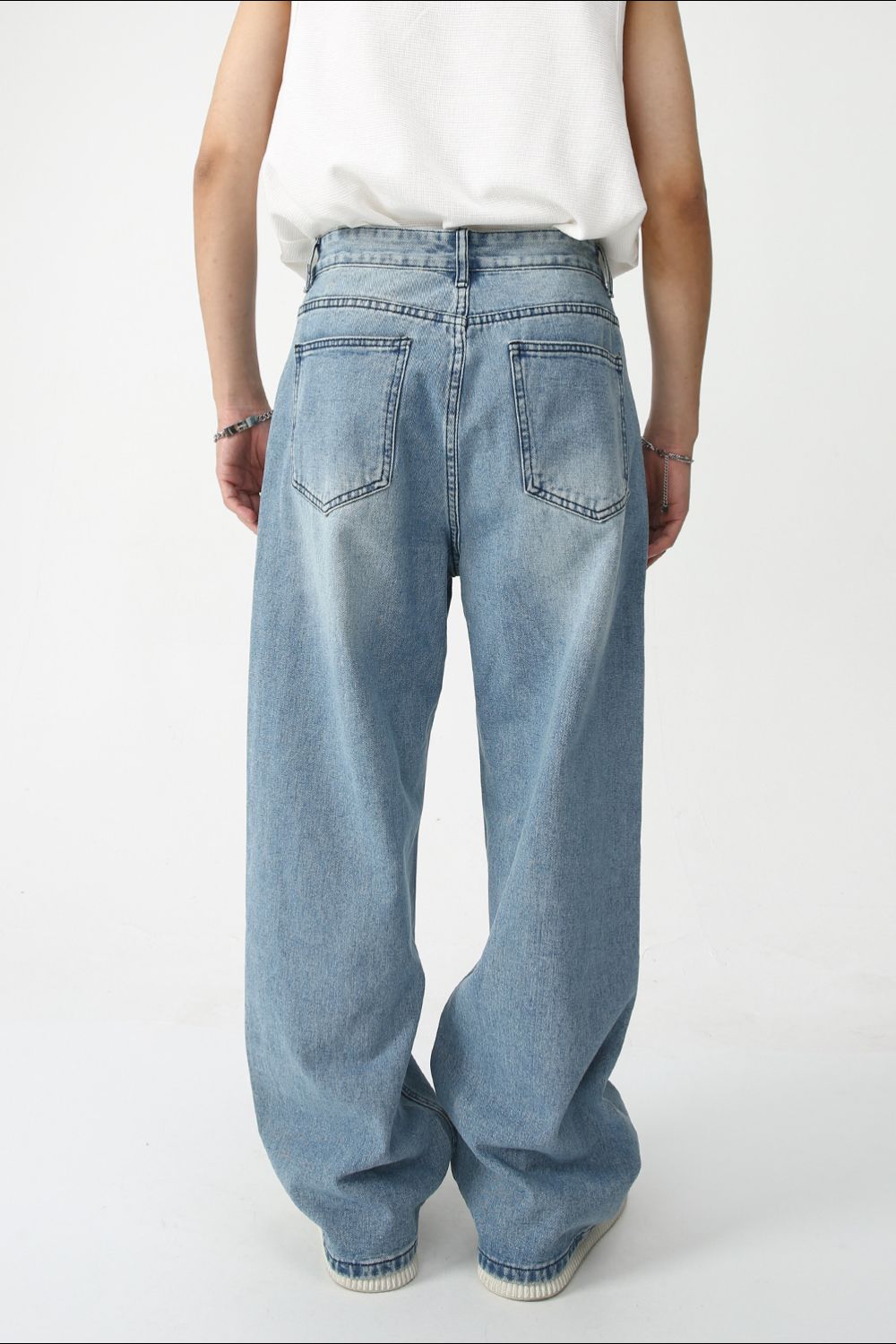 Men's Graffiti Wide Leg Jeans for Trendy Casual Style