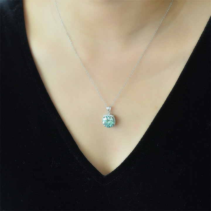 5 Carat Moissanite 925 Sterling Silver Pendant Necklace