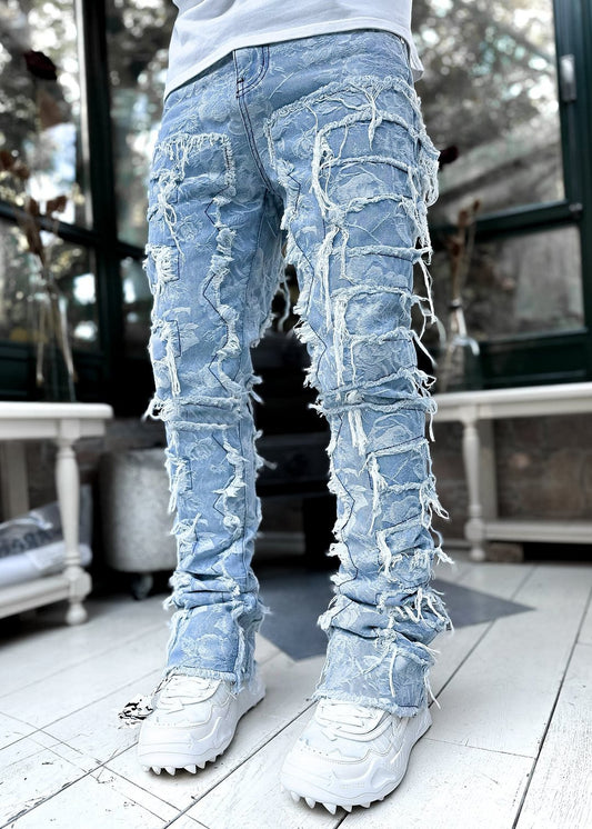 Men's Flexible Fit Straight Leg Denim Trousers for Comfort