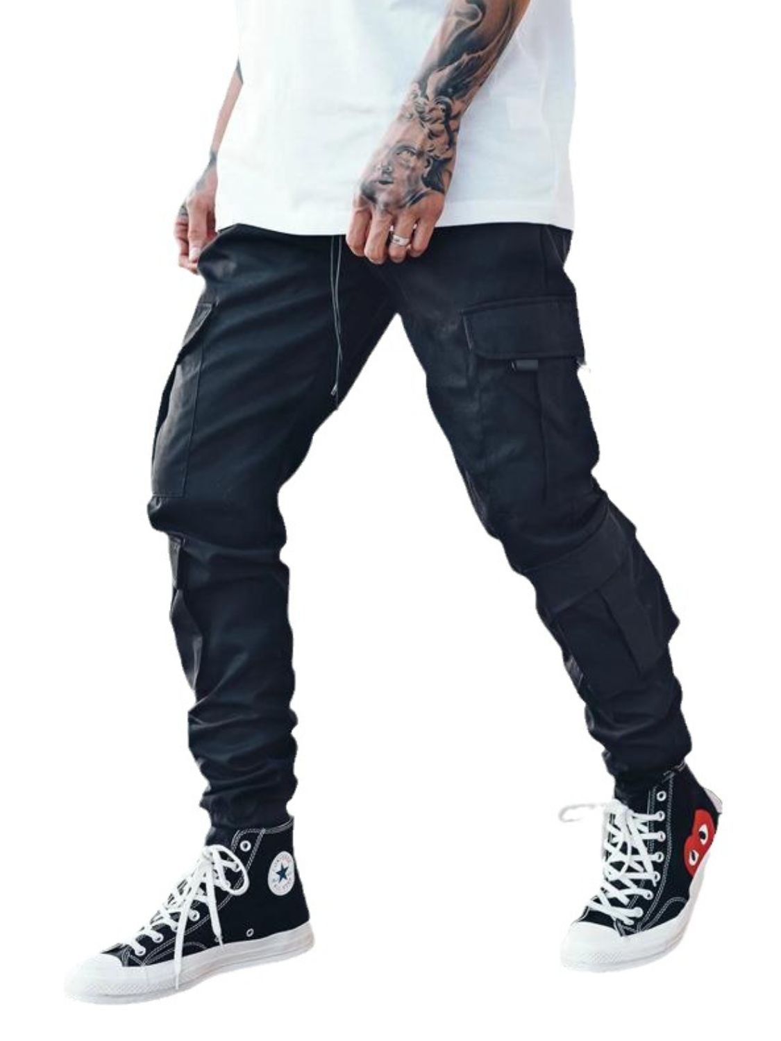 Men's Drawstring Pants with Cargo Pockets for Comfort