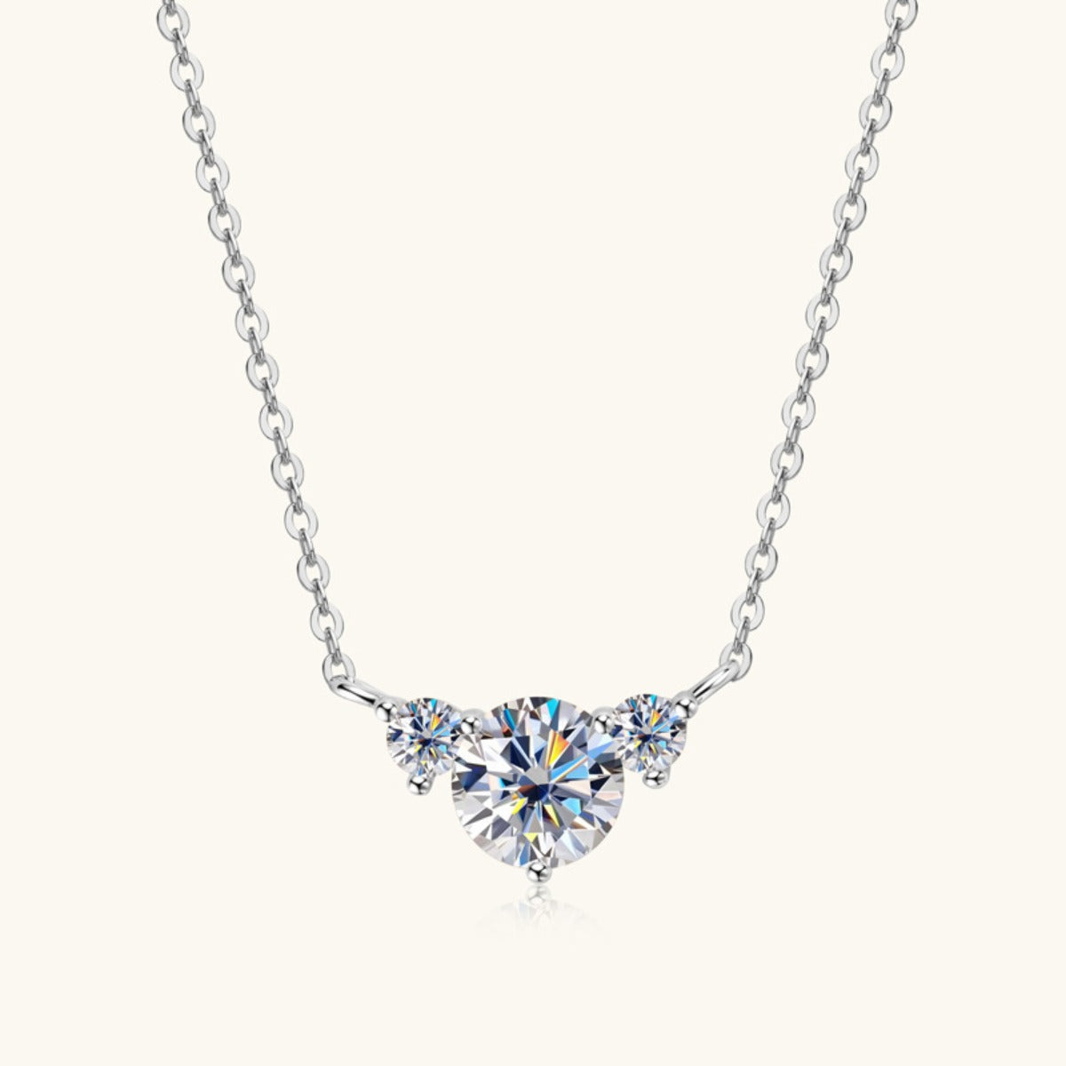 1.2 Carat Moissanite 925 Sterling Silver Necklace for Women
