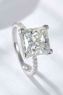 5.52 Carat Moissanite Side Stone Ring in Sterling Silver