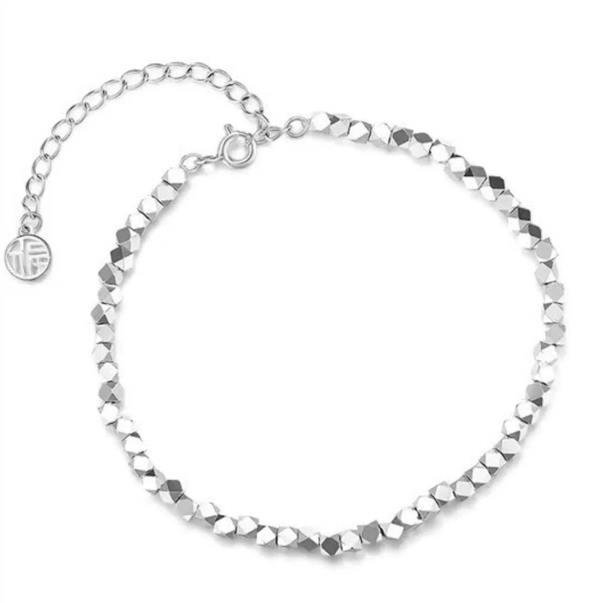 925 Sterling Silver Geometric Chain Adjustable Bracelet