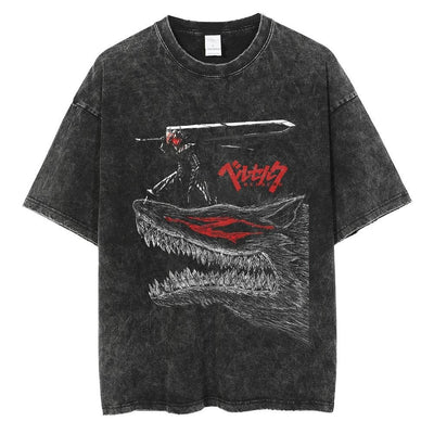 Vintage Washed Black Streetwear Tee for Men Stylish Fit