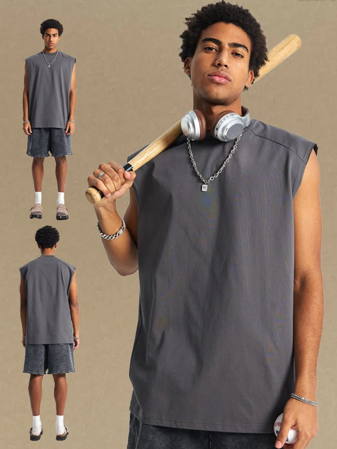 Men's Solid Color Round Neck Tank for Ultimate Comfort