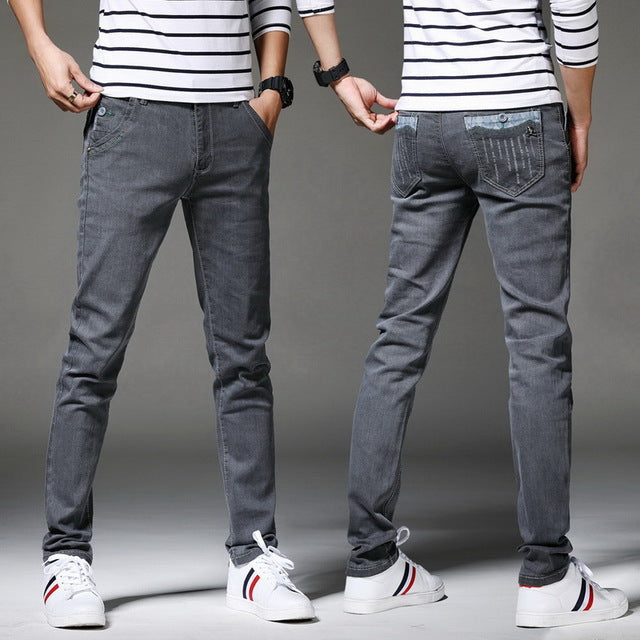 Men's Trendy Distressed Slim Fit Jeans - Perfect for Spring and Autumn Seasons