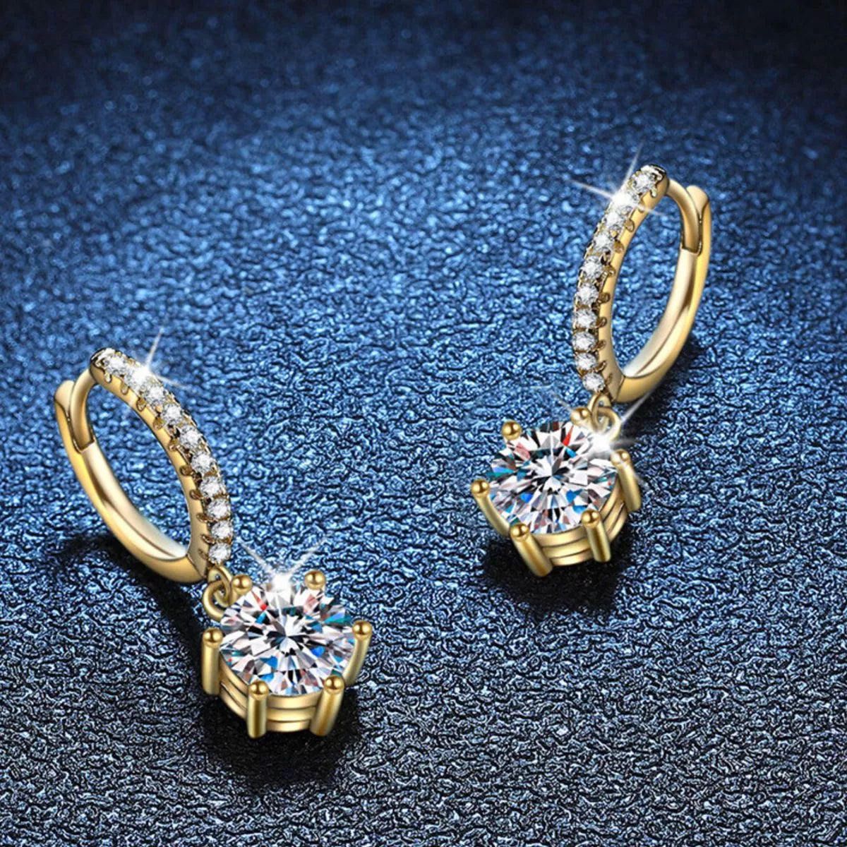 1 Carat 925 Sterling Silver Moissanite Drop Earrings