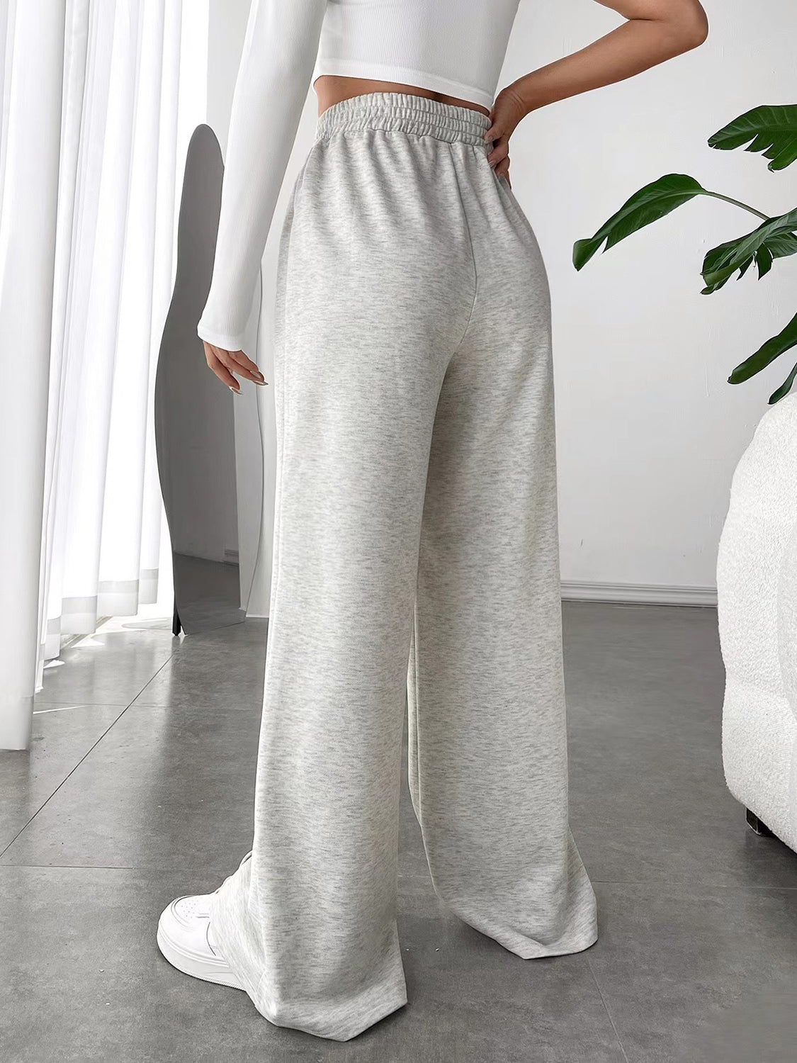 Elastic Waist Wide Leg Pants for Comfortable Chic Style