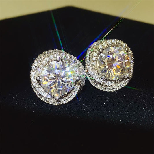 6 Carat Moissanite 925 Sterling Silver Earrings for Elegance