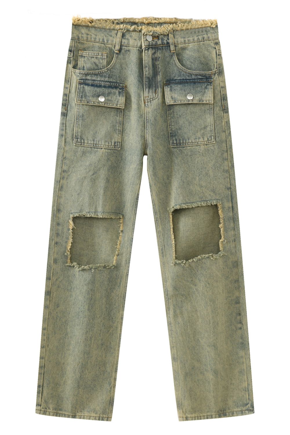 Raw Hem Distressed Jeans for Stylish Everyday Wear