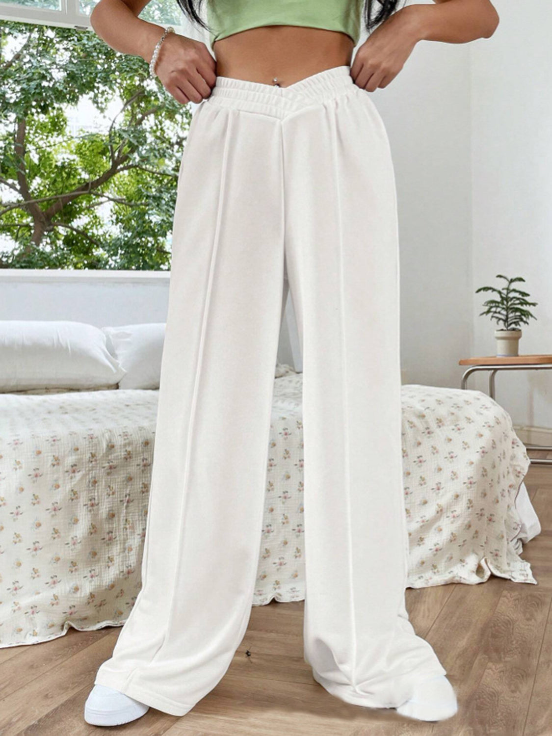 Elastic Waist Wide Leg Pants for Comfortable Chic Style