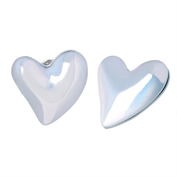 High gloss love design simple and versatile titanium steel gold plated earrings