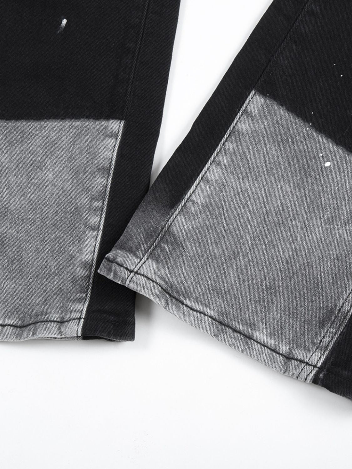 Men's Contrast Washed Bootcut Jeans for Casual Style