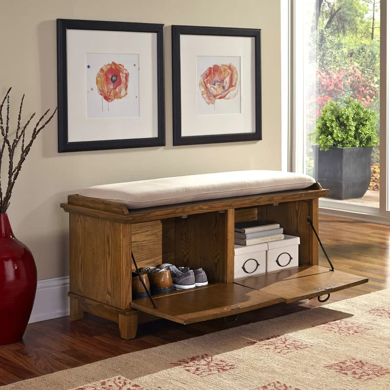 Microsuede Upholstered Storage Bench