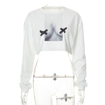 Autumn Elegance Abstract Print Long Sleeve Sweater for Women