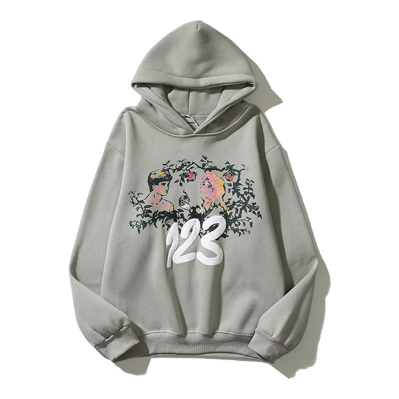 Floral Love: Cozy Plush Hoodies for Stylish Couples Fashion