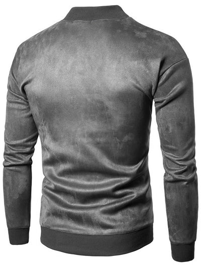 Chest Letter Print Solid Color Suede Sweatshirt
