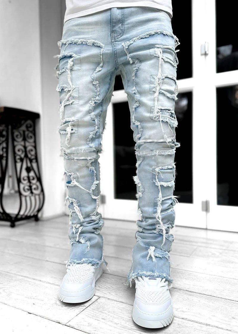 Men's Flexible Fit Straight Leg Denim Trousers for Comfort