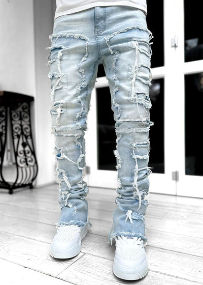 Men's Flexible Fit Straight Leg Denim Trousers for Comfort