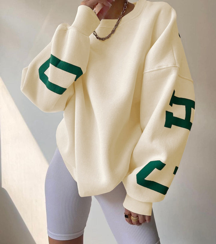 Trendy Y2K-Inspired Fleece Hoodie for Women with Casual Letter Print and Relaxed Fit