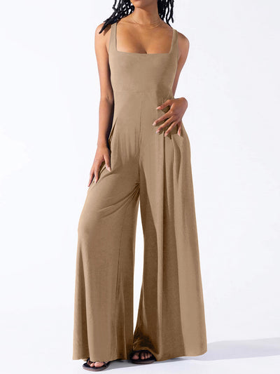 Elegant Square Neck Wide Strap Jumpsuit for Every Occasion