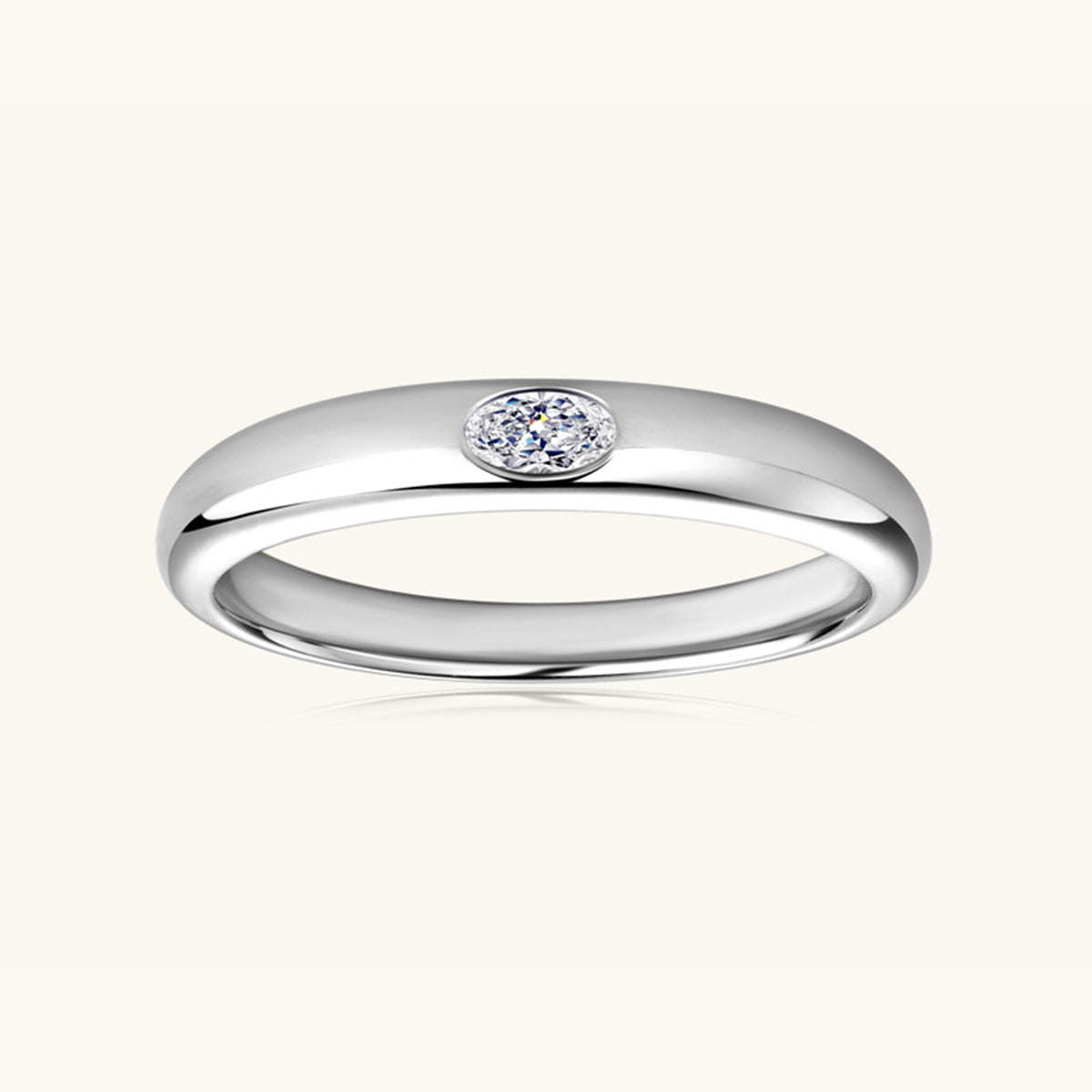 Elegant 925 Sterling Silver Inlaid Moissanite Ring