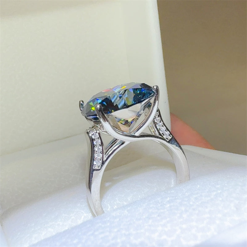 10 Carat 925 Sterling Silver Moissanite Ring for Women
