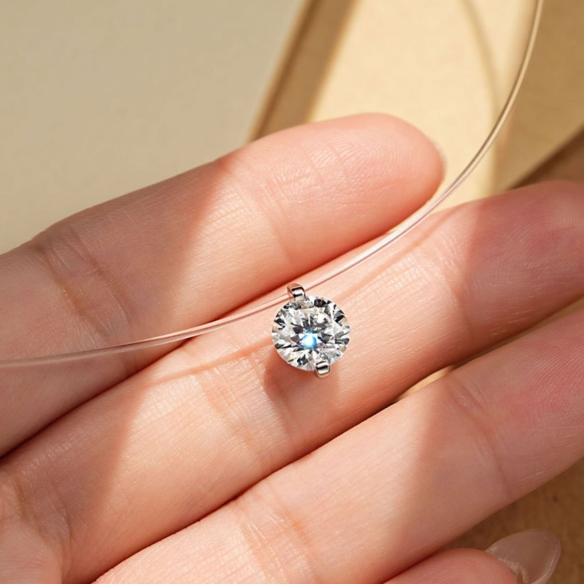 1 Carat Moissanite 925 Sterling Silver Necklace Gift