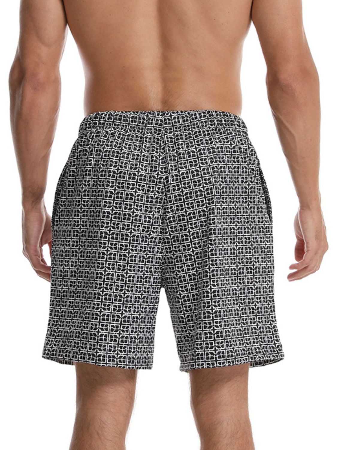 Stylish Men's Drawstring Printed Shorts with Pockets