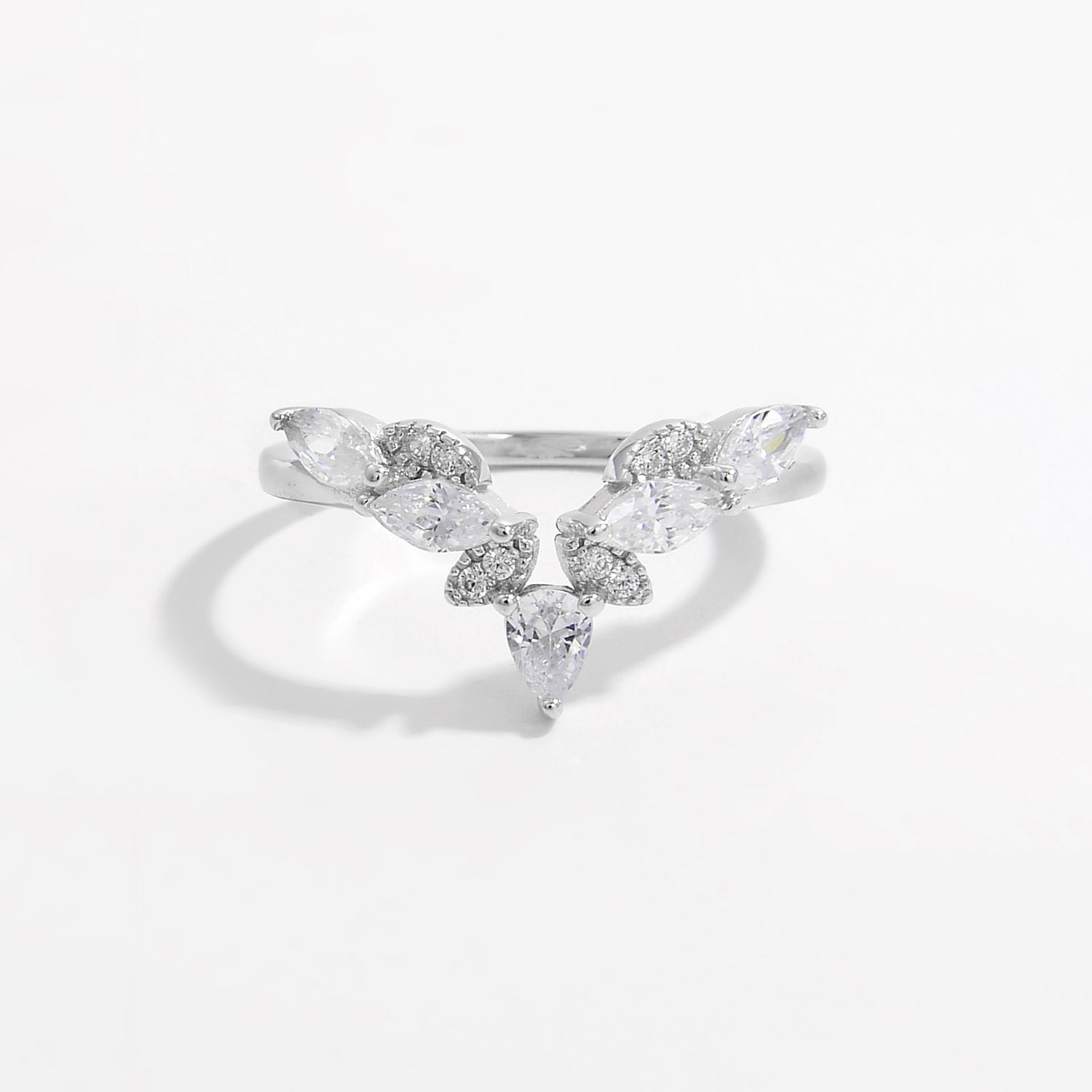 Inlaid Zircon 925 Sterling Silver Ring for Elegant Style