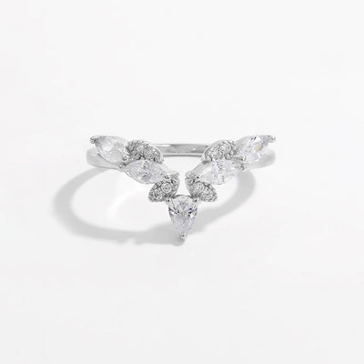 Inlaid Zircon 925 Sterling Silver Ring for Elegant Style