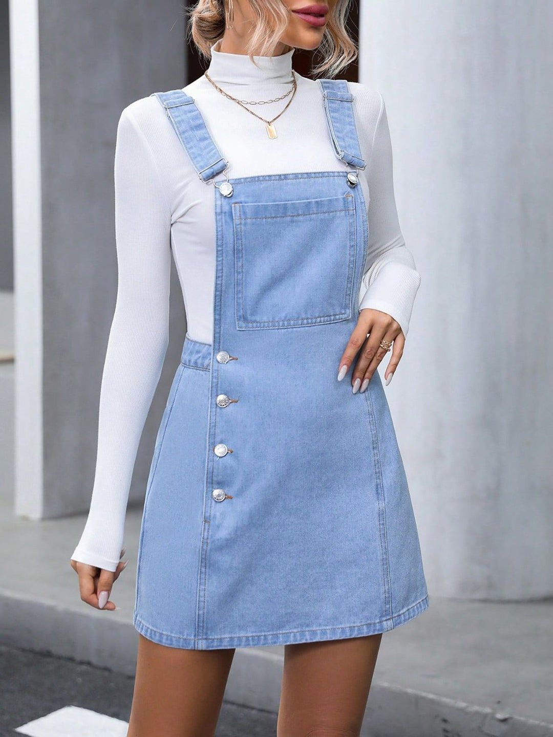 Casual Chic Denim Overall Dress