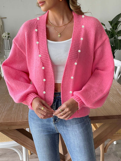 Pearl Open Front Long Sleeve Cardigan for Every Occasion