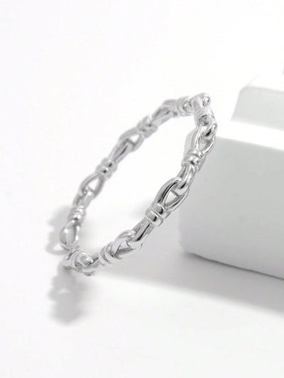 925 Sterling Silver Knot Shape Open Ring for Elegant Style