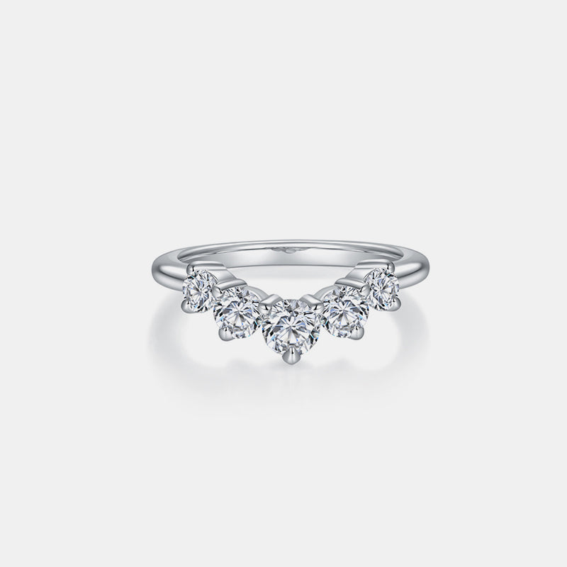 Inlaid Moissanite 925 Sterling Silver Ring for Elegance