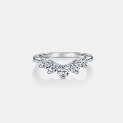 Inlaid Moissanite 925 Sterling Silver Ring for Elegance