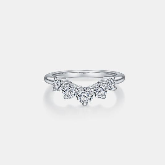 Inlaid Moissanite 925 Sterling Silver Ring for Elegance