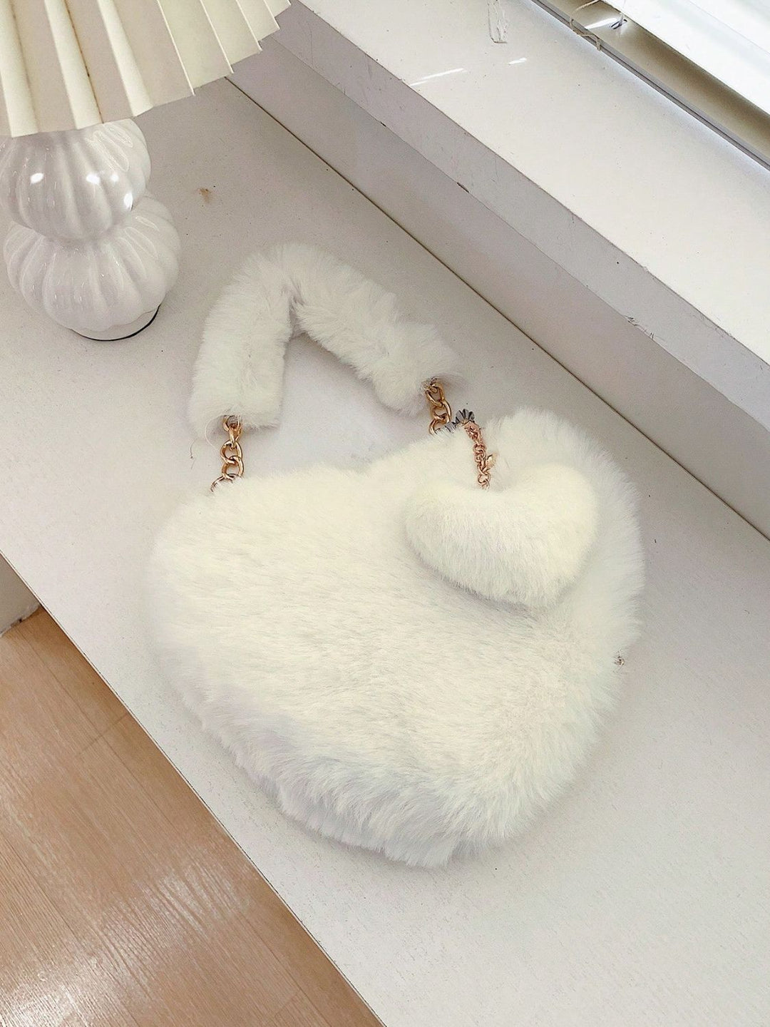 Faux Fur Heart Shaped Handbag