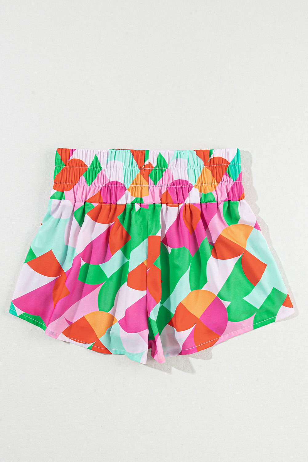 Chic Smocked High Waist Skort with Bold Contrast Print