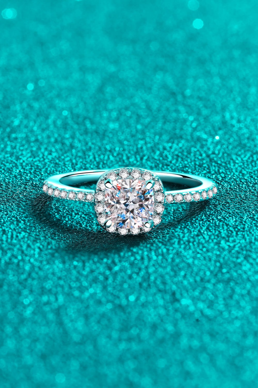 1 Carat Moissanite 925 Sterling Silver Halo Ring Beauty