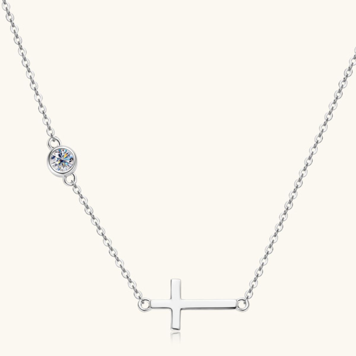 Cross 925 Sterling Silver Moissanite Necklace for Women