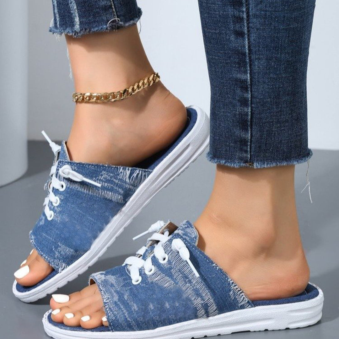 Open Toe Lace Up Sandals