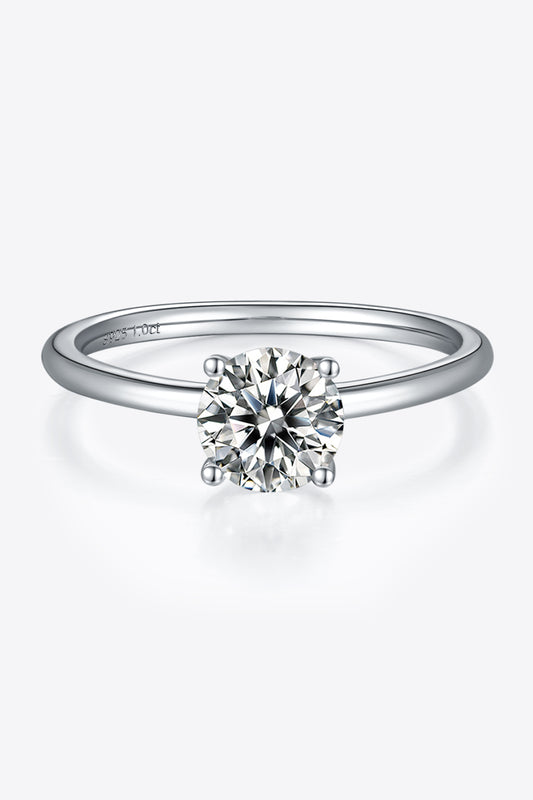 1 Carat Moissanite 925 Sterling Silver Solitaire Ring Design