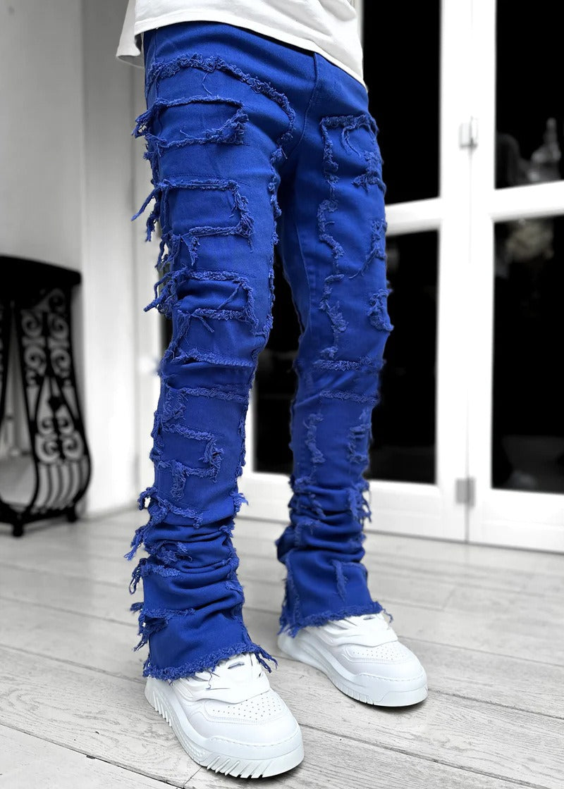 Men's Flexible Fit Straight Leg Denim Trousers for Comfort