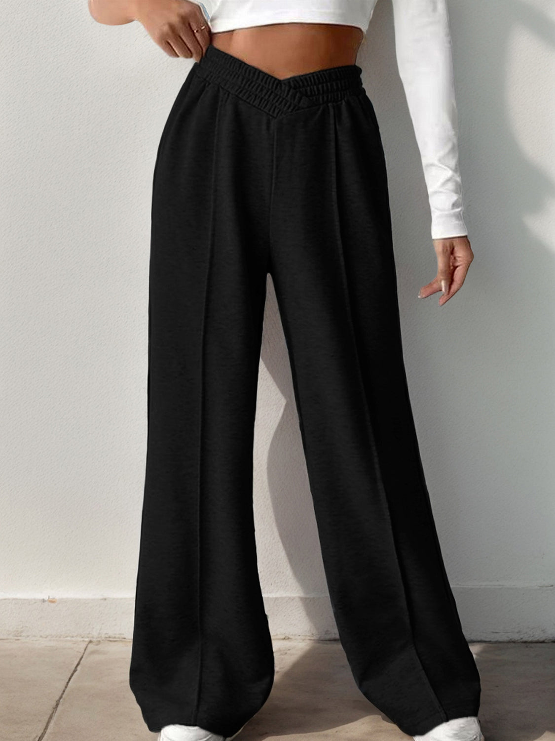 Elastic Waist Wide Leg Pants for Comfortable Chic Style