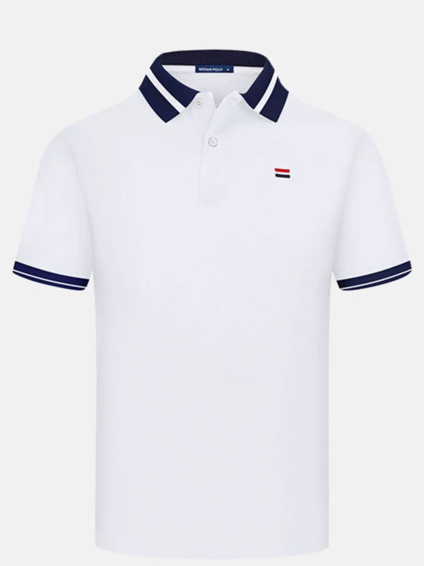 Men's Plus Size Striped Collar Short Sleeve Polo